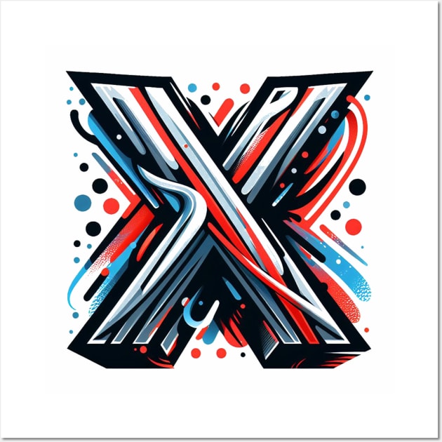 Letter X design graffity style Wall Art by grappict